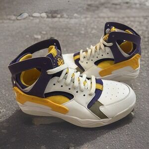 Nike Air Flight Huarache Men's‎ Size 8 Lakers White Purple Gold 705005-101 Kobe